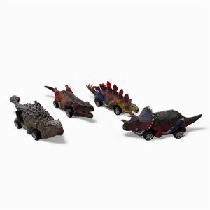 Dinobros Pull Back Dinosaur Toy Car Set - Multicolor